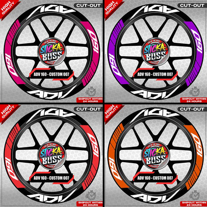 ADV 160 MAG STICKER SET ( 2 MAGS ) - CUSTOM 007 | VINYL WATERPROOF CUT-OUT DECALS
