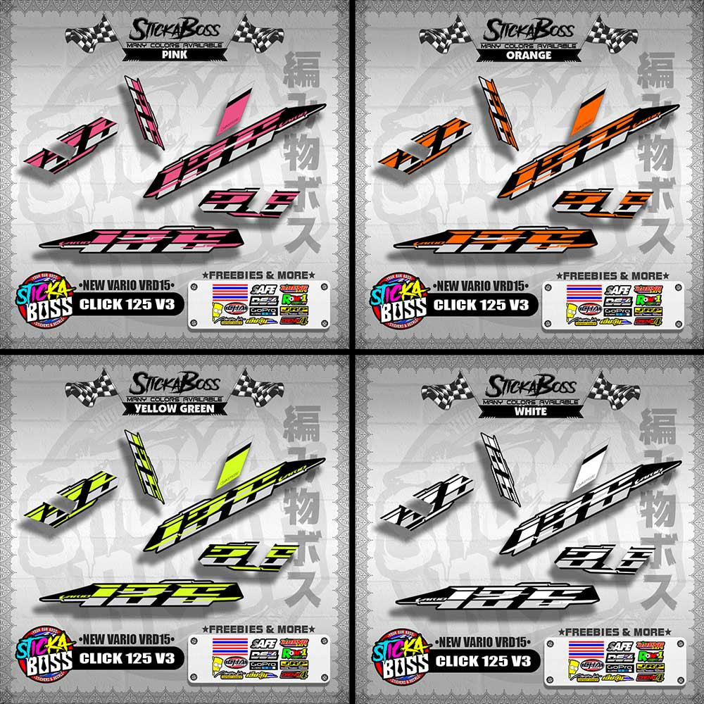CLICK 125 V3 DECALS ( NEW VARIO VRD15 )[ PREMIUM GLOSSY LAMINATED ]【WITH FREEBIES】