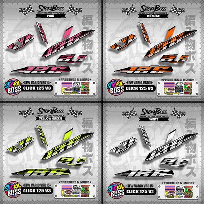 CLICK 125 V3 DECALS ( NEW VARIO VRD15 )[ PREMIUM GLOSSY LAMINATED ]【WITH FREEBIES】