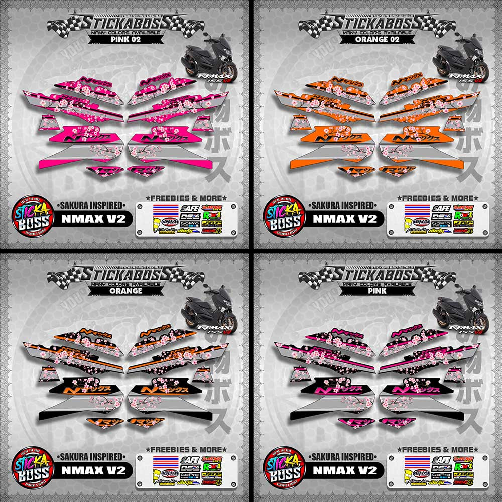 NMAX V2 STICKER DECALS ( SAKURA INSPIRED )【WITH FREEBIES】