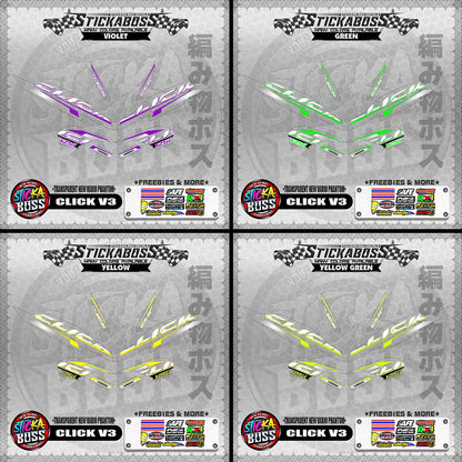 【PREMIUM UV PRINT】TRANSPARENT CLICK 125 V3 STICKER DECALS ( NEW VARIO PHANTOM )【WITH FREEBIES】