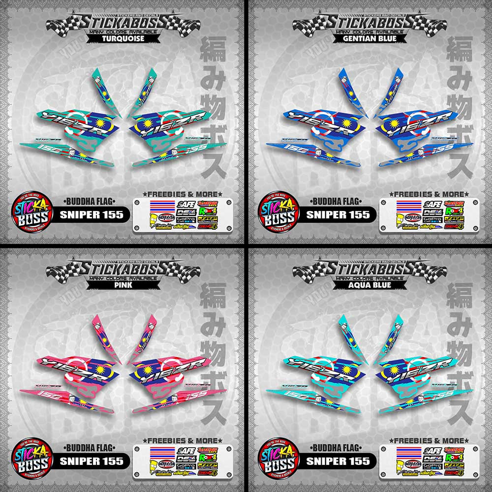 SNIPER 155 MALAYSIAN STICKER DECALS ( BUDDHA FLAG )【WITH FREEBIES】