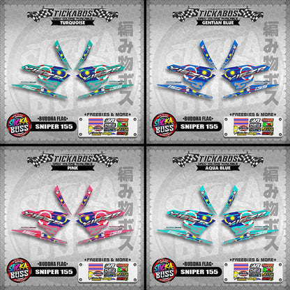 SNIPER 155 MALAYSIAN STICKER DECALS ( BUDDHA FLAG )【WITH FREEBIES】