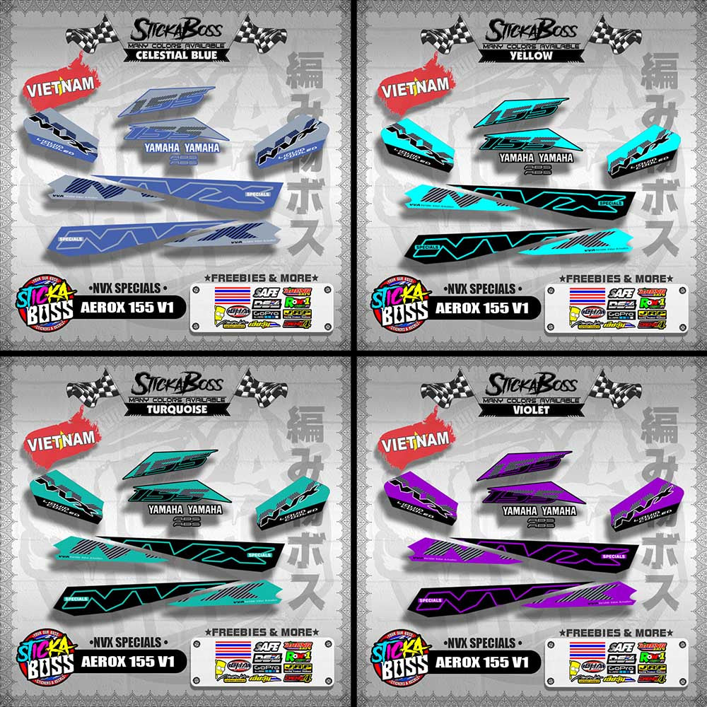 AEROX 155 V1 VIETNAM DECALS ( NVX SPECIALS )【WITH FREEBIES】