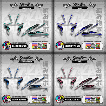 CLICK 125 V3 DECALS ( 2023 SIMPLE MINIMALIST CONCEPT )【WITH FREEBIES】