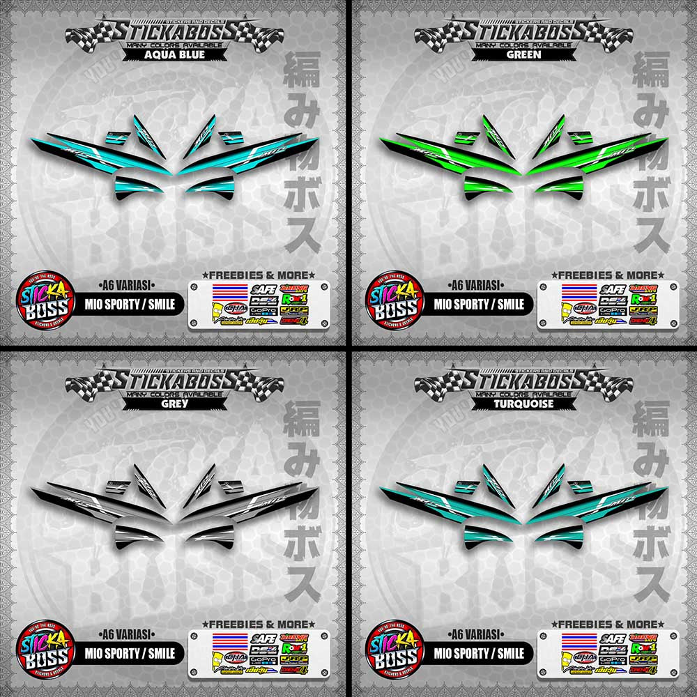 MIO SPORTY / SMILE INDO STICKER DECALS ( A6 VARIASI )【WITH FREEBIES】