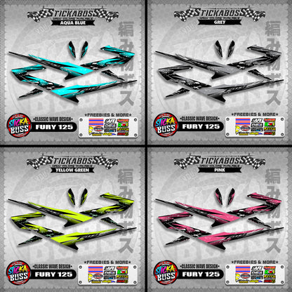 FURY 125 STICKER DECALS ( CLASSIC WAVE DESIGN )【WITH FREEBIES】