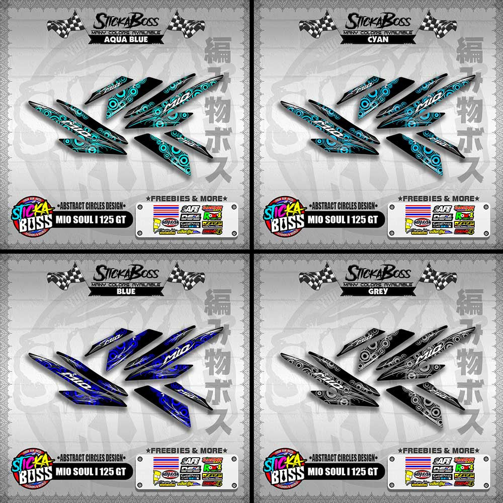 MIO SOUL I 125 GT DECALS ( ABSTRACT CIRCLES DESIGN )【WITH FREEBIES】