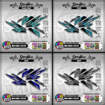 MIO SOUL I 125 GT DECALS ( ABSTRACT CIRCLES DESIGN )【WITH FREEBIES】