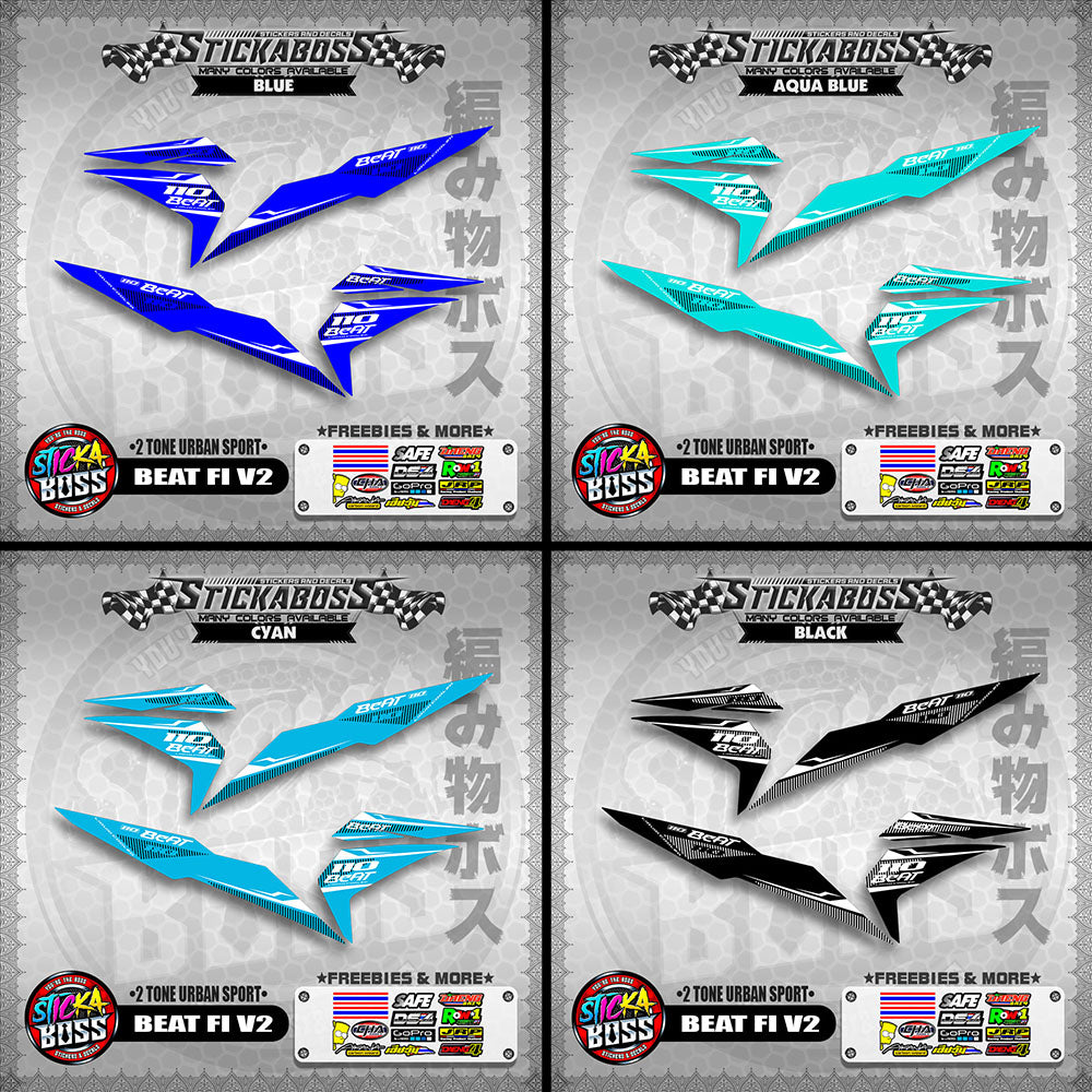 BEAT FI V2 STICKER DECALS ( 2 TONE URBAN SPORT )【WITH FREEBIES】