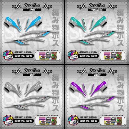 CLICK 125 / 150 V2 DECALS ( FOR WHITE 01 DESIGN )【WITH FREEBIES】