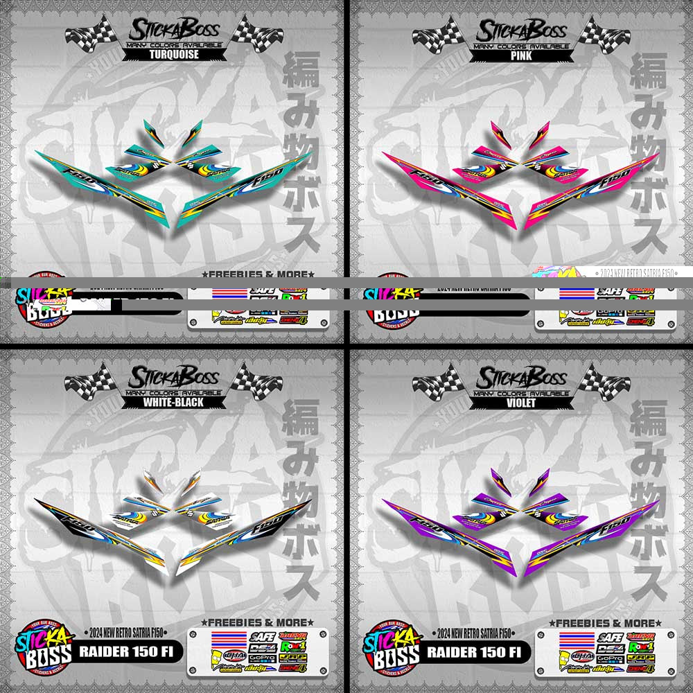 RAIDER 150 FI DECALS ( 2024 NEW RETRO SATRIA F150 )【WITH FREEBIES】