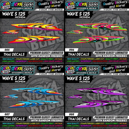 WAVE 125 S (THAI DECALS) [ASSORTED COLORS]【PREMIUM GLOSSY LAMINATED】