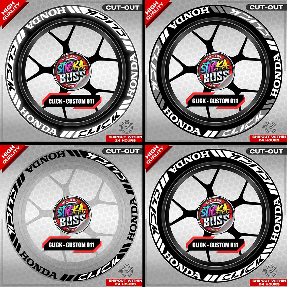 CLICK 125 / 150 / 160 MAG STICKER SET  ( 2 MAGS ) - CUSTOM 011 | VINYL WATERPROOF CUT-OUT DECALS