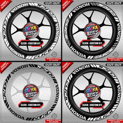CLICK 125 / 150 / 160 MAG STICKER SET  ( 2 MAGS ) - CUSTOM 011 | VINYL WATERPROOF CUT-OUT DECALS