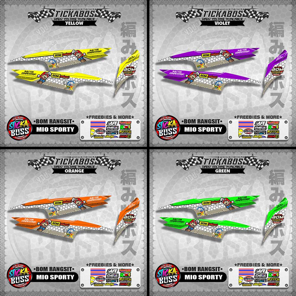 MIO SPORTY INDO STICKER DECALS ( BOM RANGSIT )【WITH FREEBIES】