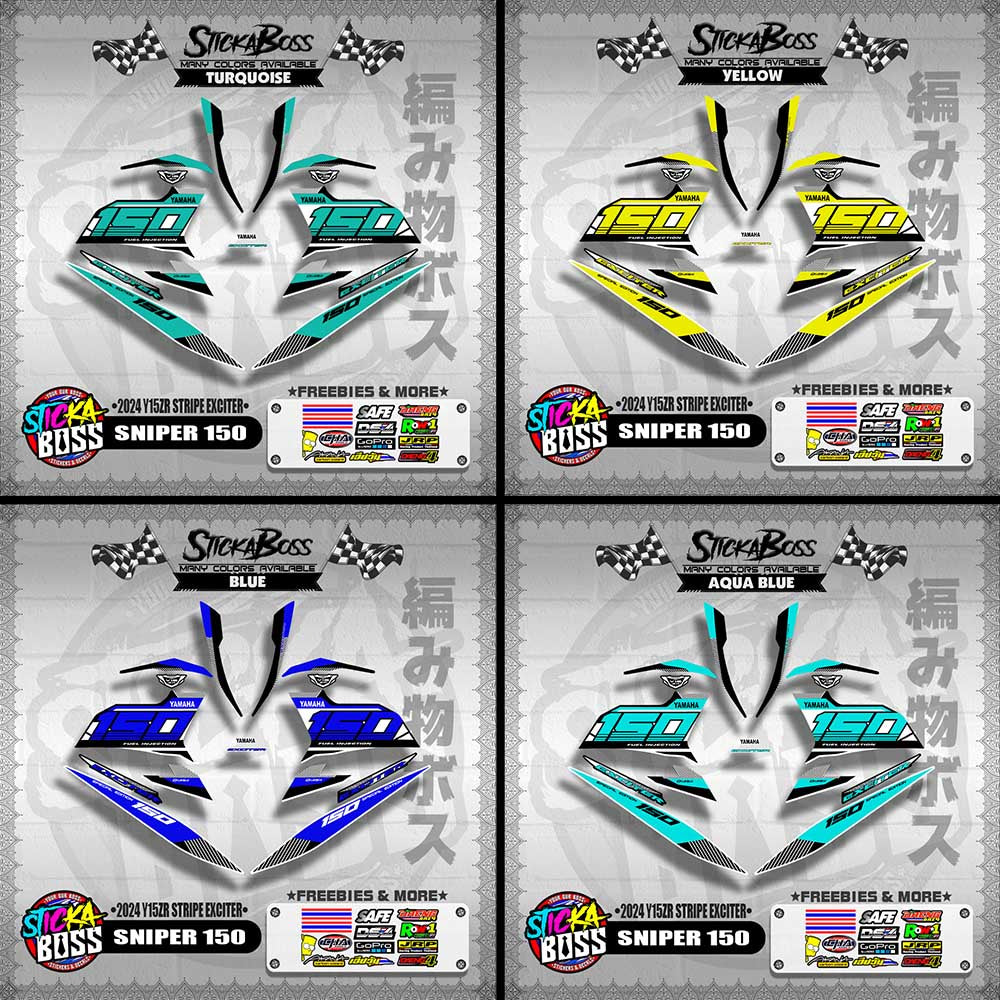 SNIPER 150 DECALS ( 2024 Y15ZR STRIPE EXCITER )【WITH FREEBIES】