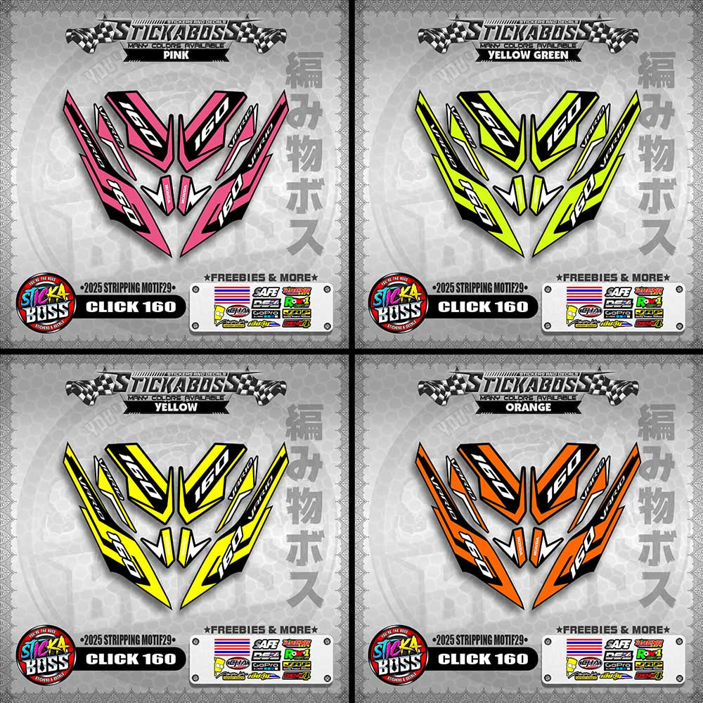 CLICK 160 STICKER DECALS ( 2025 STRIPPING MOTIF29 )【WITH FREEBIES】