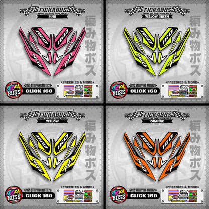 CLICK 160 STICKER DECALS ( 2025 STRIPPING MOTIF29 )【WITH FREEBIES】