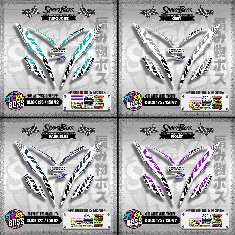 CLICK 125 / 150 V2 DECALS ( FOR WHITE VARIO FACELIFT )【WITH FREEBIES】