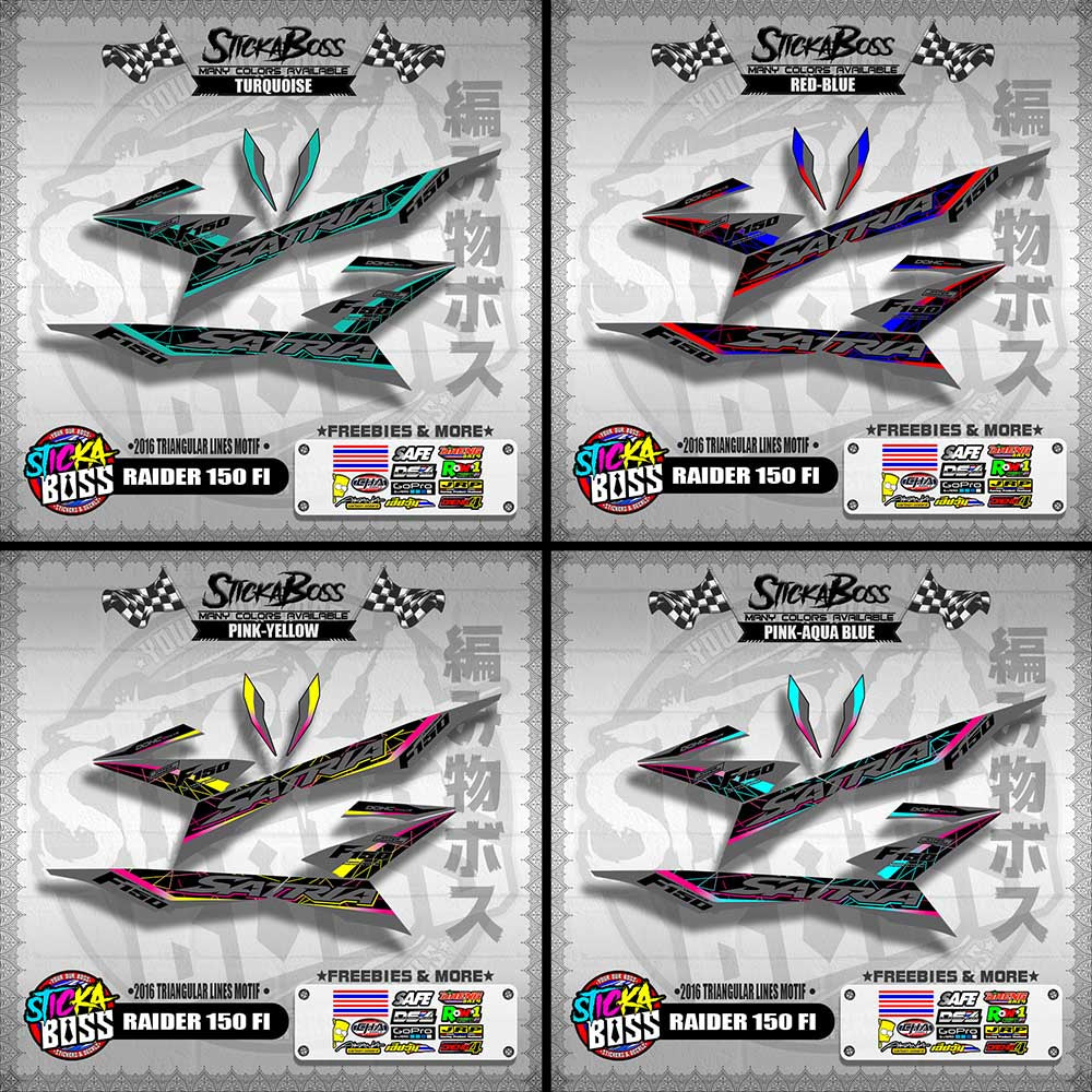 RAIDER 150 FI DECALS ( 2016 TRIANGULAR LINES MOTIF )【WITH FREEBIES】
