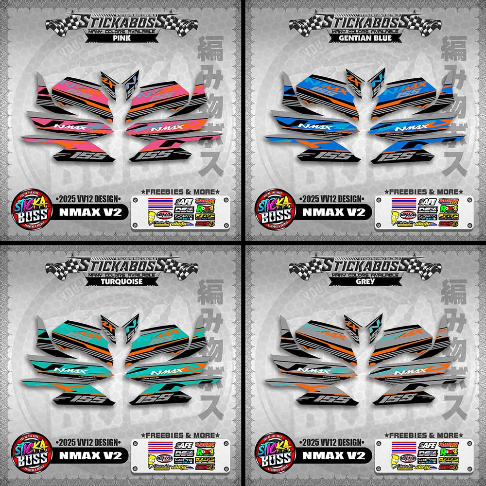 NMAX V2 MALAYSIAN STICKER DECALS ( 2025 VV12 DESIGN )【WITH FREEBIES】