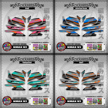 NMAX V2 MALAYSIAN STICKER DECALS ( 2025 VV12 DESIGN )【WITH FREEBIES】