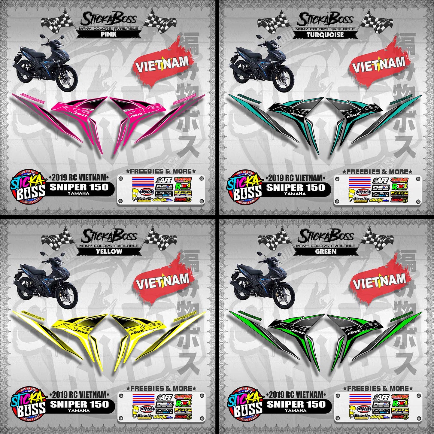 SNIPER 150 STOCK DECALS ( 2019 RC VIETNAM )【WITH FREEBIES】
