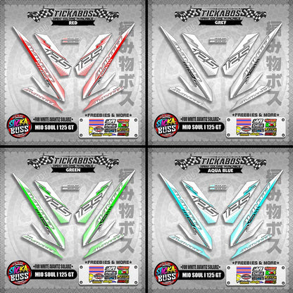 MIO SOUL I 125 GT STICKER DECALS ( FOR WHITE AVANTIZ SOLARIZ )【WITH FREEBIES】