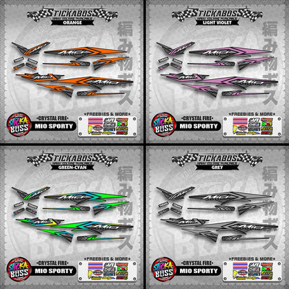 MIO SPORTY THAI-MALAYSIAN STICKER DECALS ( CRYSTAL FIRE )【WITH FREEBIES】