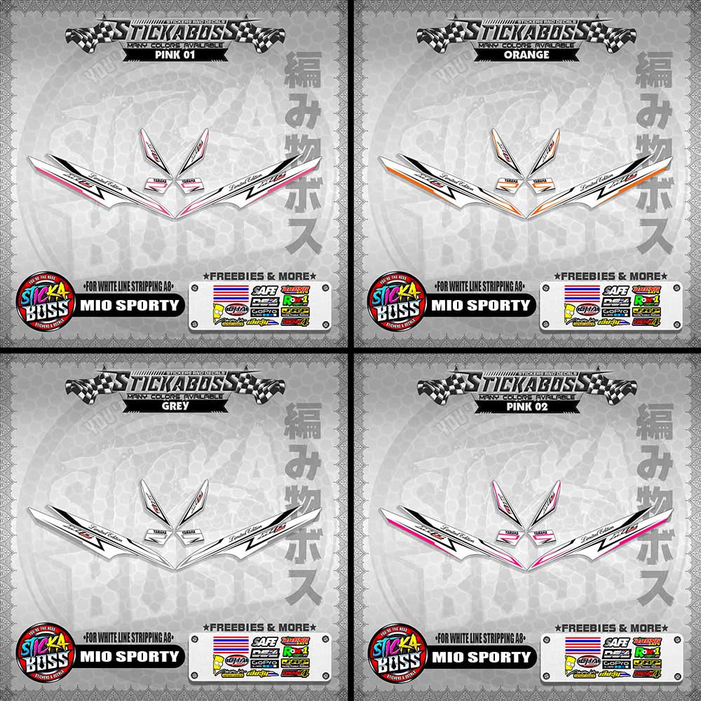MIO SPORTY INDO DECALS ( FOR WHITE LINE STRIPPING A8 )【WITH FREEBIES】