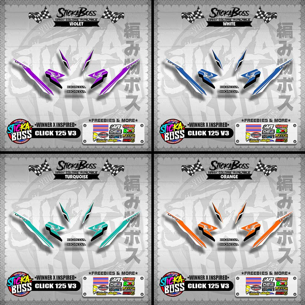 CLICK 125 V3 DECALS ( WINNER X INSPIRED )【WITH FREEBIES】