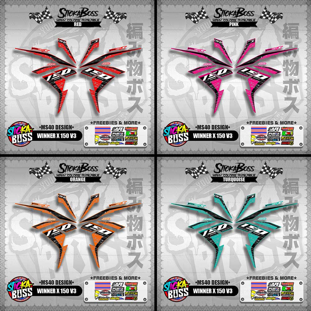WINNER X 150 V3 DECALS ( MS40 DESIGN )【WITH FREEBIES】