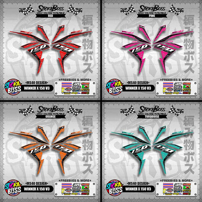 WINNER X 150 V3 DECALS ( MS40 DESIGN )【WITH FREEBIES】