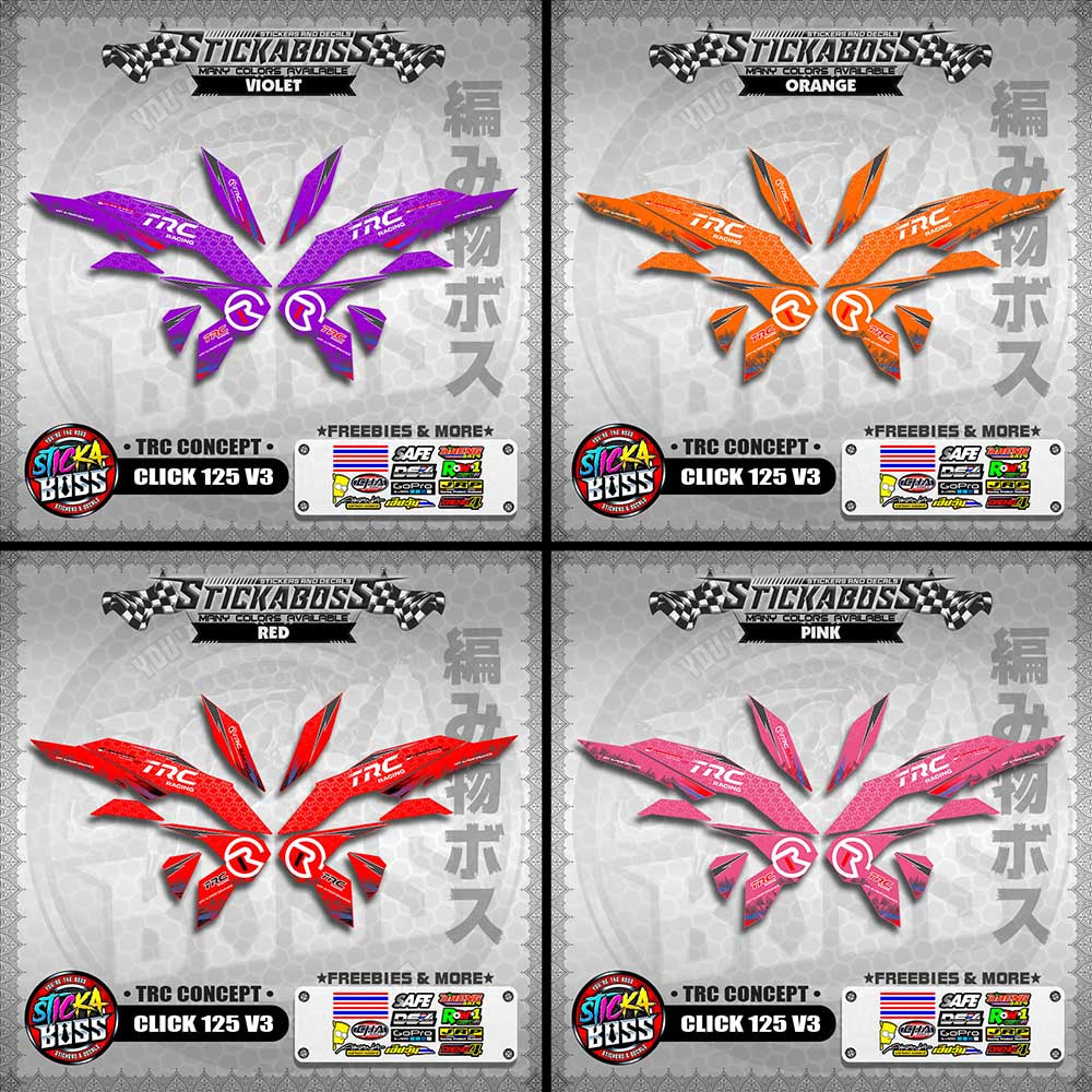 CLICK 125 V3 DECALS ( TRC CONCEPT )【WITH FREEBIES】