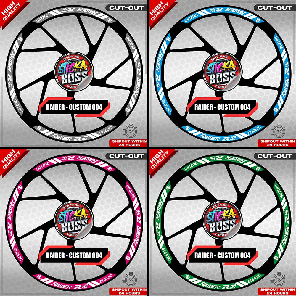 RAIDER R150 MAG STICKER SET ( 2 MAGS ) - CUSTOM 004 | VINYL WATERPROOF CUT-OUT DECALS