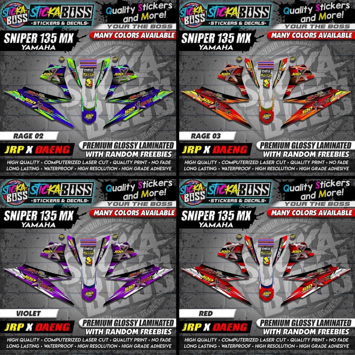 Sniper 135 MX Thailand Decals ( JRP x DAENG )【WITH FREEBIES】