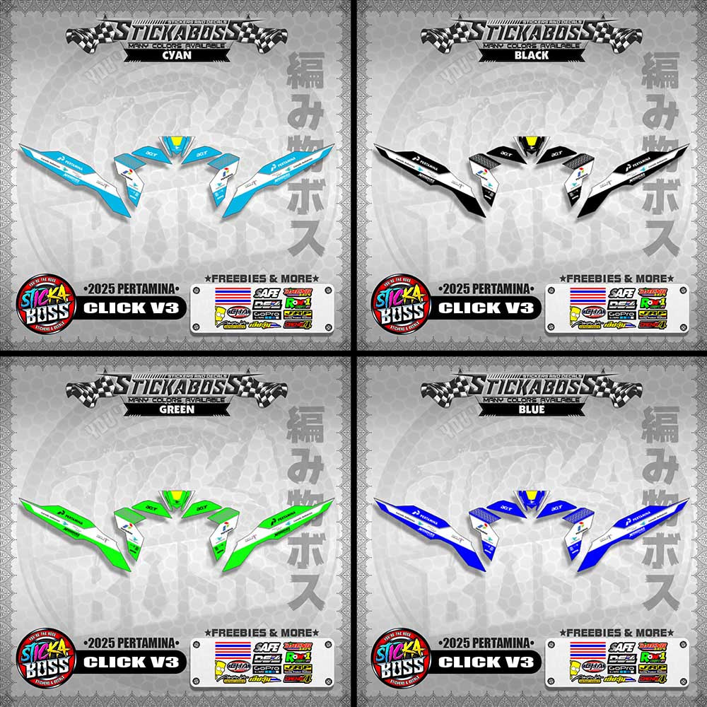 CLICK V3 STICKER DECALS ( 2025 PERTAMINA )【WITH FREEBIES】