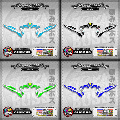 CLICK V3 STICKER DECALS ( 2025 PERTAMINA )【WITH FREEBIES】