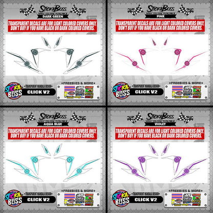 CLICK V2 DECALS ( TRANSPARENT MANDALA DESIGN )【WITH FREEBIES】