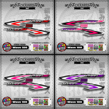 HONDA WAVE 100 ALPHA OLD STOCK DECALS ( S DESIGN )【WITH FREEBIES】