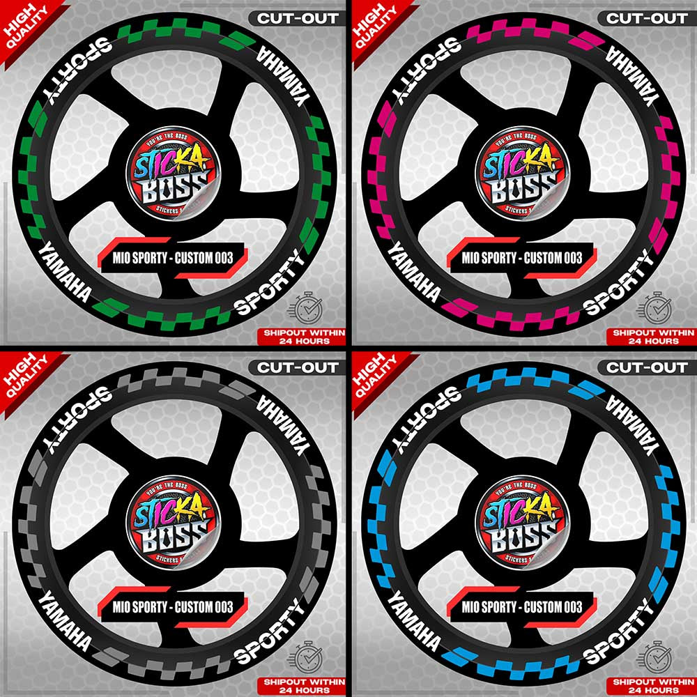 MIO SPORTY MAG STICKER SET ( 2 MAGS ) - CUSTOM 003 | VINYL WATERPROOF CUT-OUT DECALS