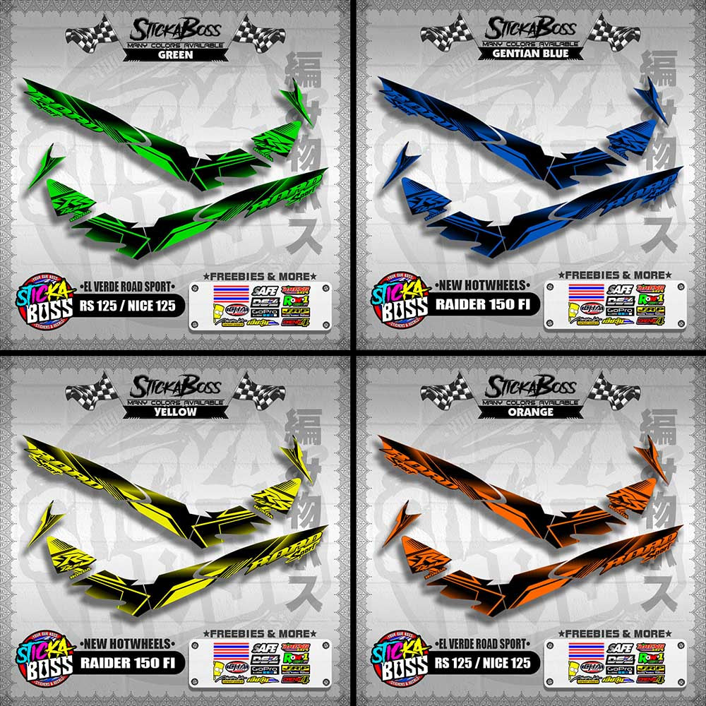 RS 125 / NICE 125 DECALS ( EL VERDE ROAD SPORT ) [ PREMIUM GLOSSY LAMINATED ]【WITH FREEBIES】