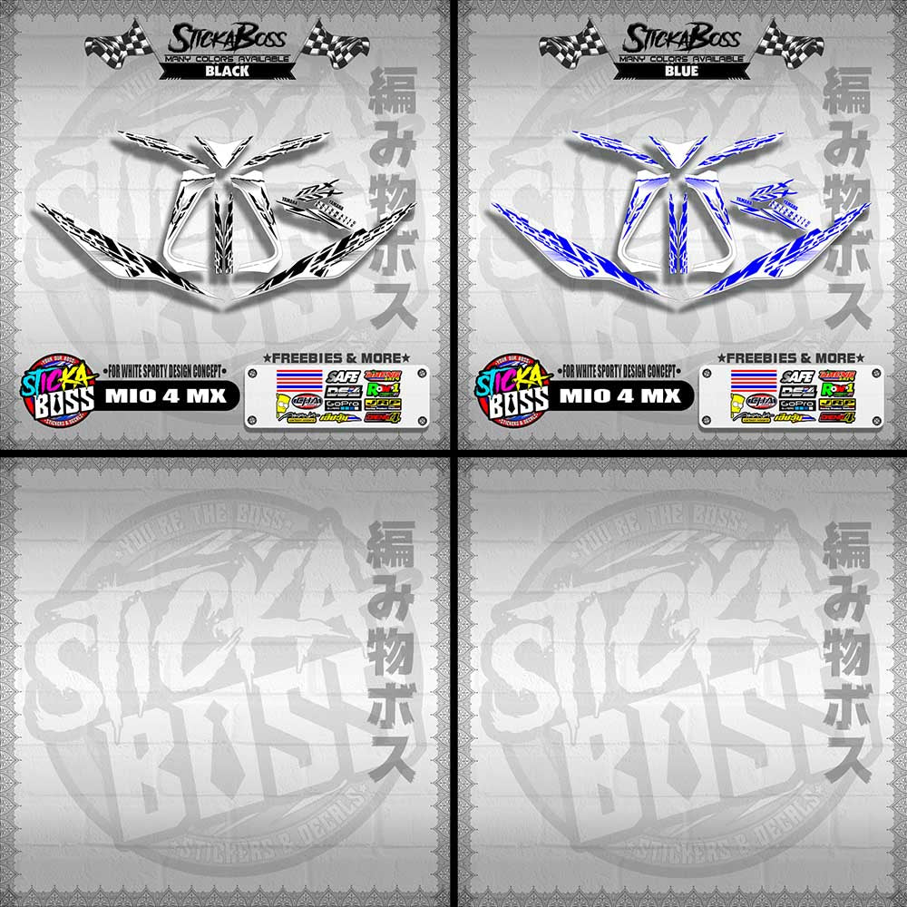 MIO 4 MX DECALS ( FOR WHITE SPORTY DESIGN CONCEPT )【WITH FREEBIES】