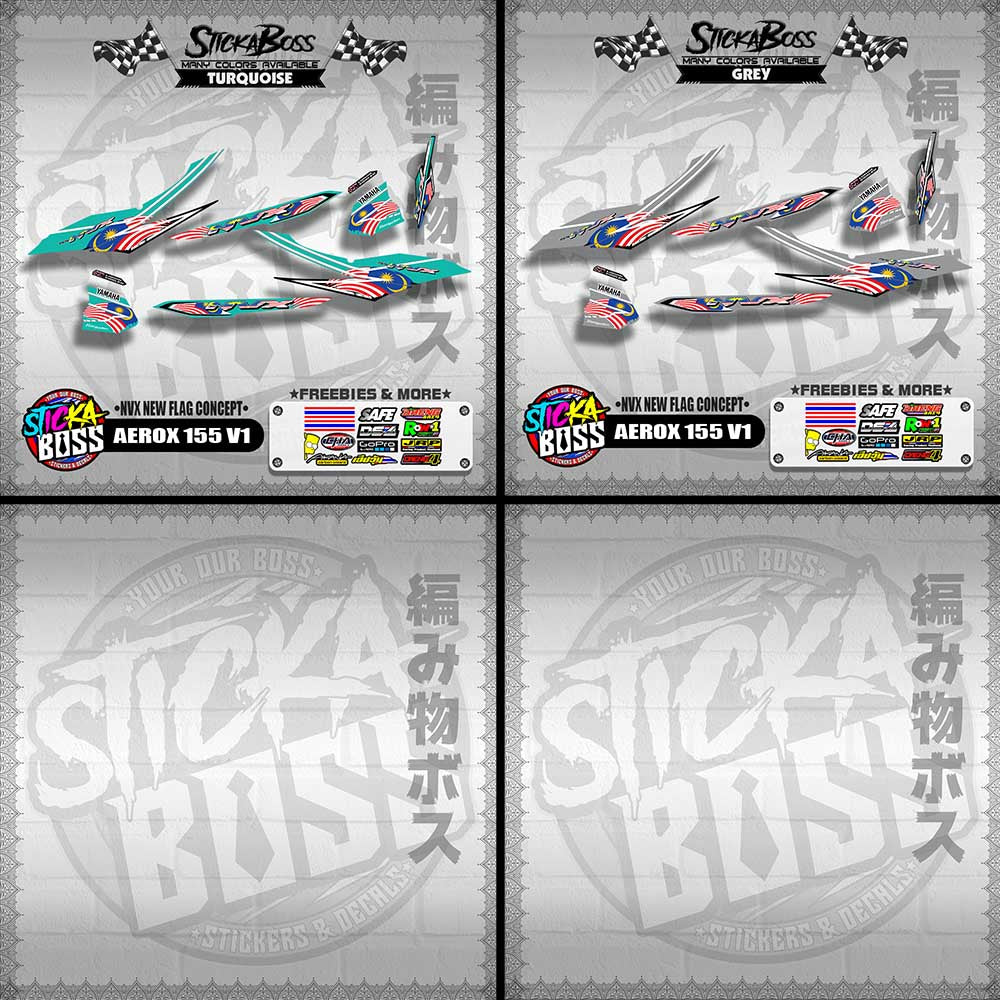 AEROX 155 V1 MALAYSIAN DECALS ( NVX NEW FLAG CONCEPT )【WITH FREEBIES】