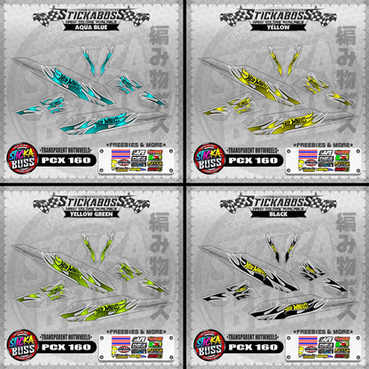 【PREMIUM UV PRINT】TRANSPARENT PCX 160 DECALS ( TRANSPARENT HOTWHEELS )【WITH FREEBIES】
