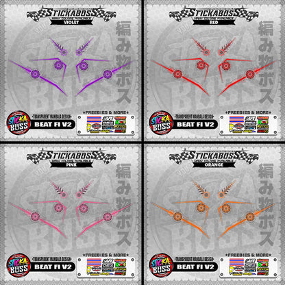 【PREMIUM UV PRINT】TRANSPARENT BEAT FI V2 STICKER DECALS ( MANDALA DESIGN )【WITH FREEBIES】