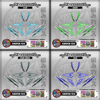 [ PREMIUM UV PRINT ] TRANSPARENT SNIPER 155 STICKER DECALS ( API CUSTOM FIRE STRIPES Y16ZR SPECIAL )