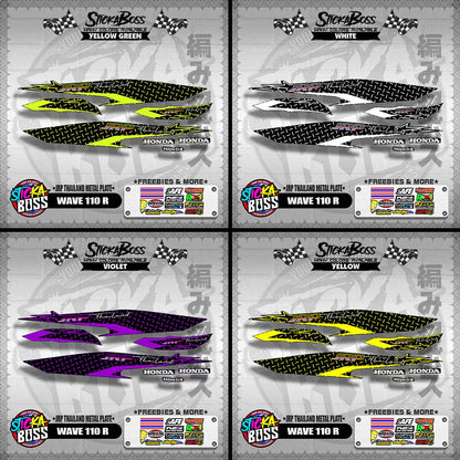 WAVE 110 R DECALS ( JRP THAILAND METAL PLATE )【WITH FREEBIES】