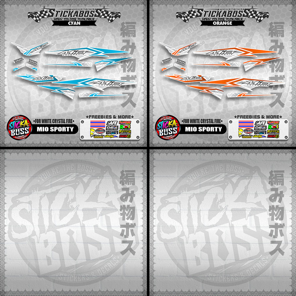 MIO SPORTY THAI-MALAYSIAN STICKER DECALS ( FOR WHITE CRYSTAL FIRE )【WITH FREEBIES】